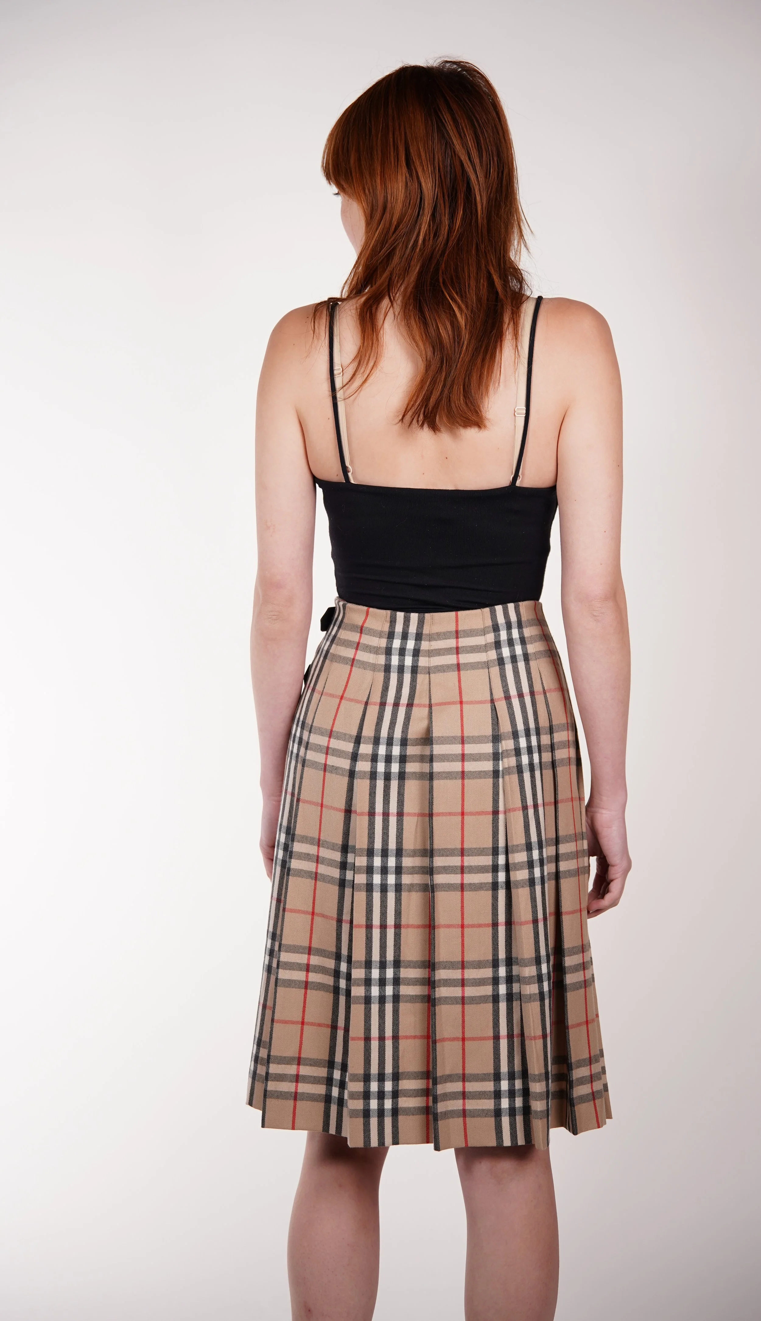 スカート Burberry Check Beige Wool Midi Skirt Burberry Check wool midi skirt in beige - Burberry | Mytheresa